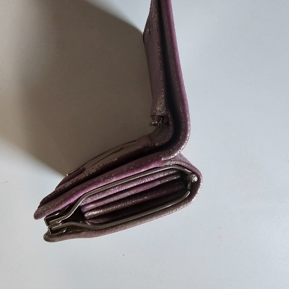 HOBO Bags Women’s Metallic Leather Wallet-Pink - Picture 4 of 7